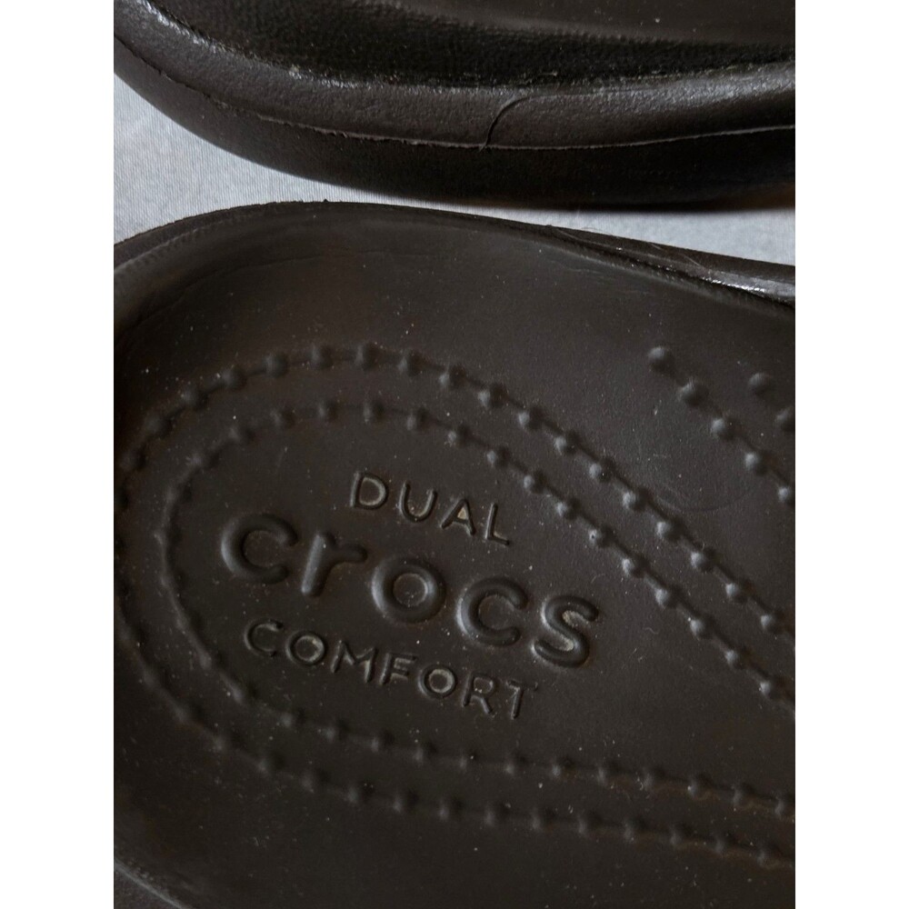 Crocs Women's Meleen Crossband Sandals Sz 7 Brown Espresso Slip On Comfort - Picture 4 of 8